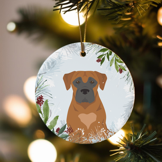 Boerboel Dog Ceramic Christmas Ornaments