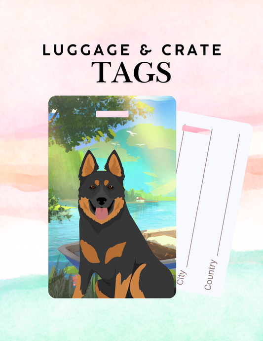 Bohemian Shepherd Dog Metal Luggage/ Crate Tag