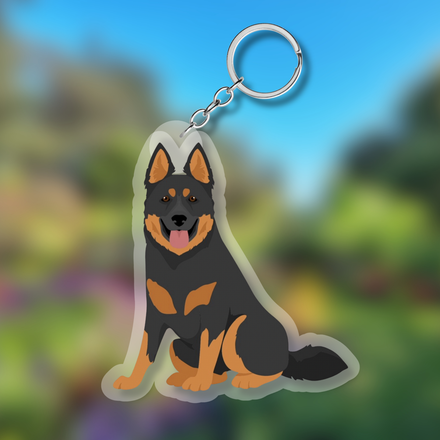 Bohemian Shepherd Dog 2.5in Acrylic Keychain