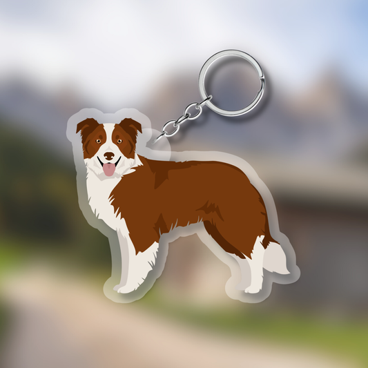 Border Collie Dog 2.5in Acrylic Keychain