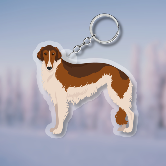 Borzoi Dog 2.5in Acrylic Keychain