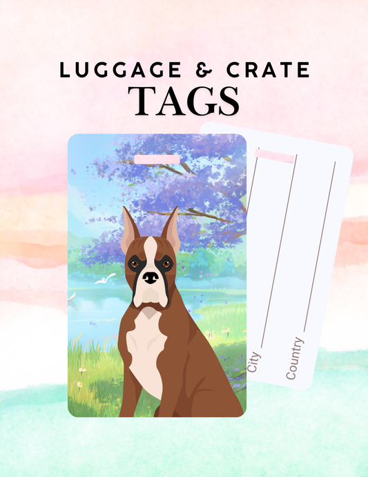Boxer Dog Metal Luggage/ Crate Tag