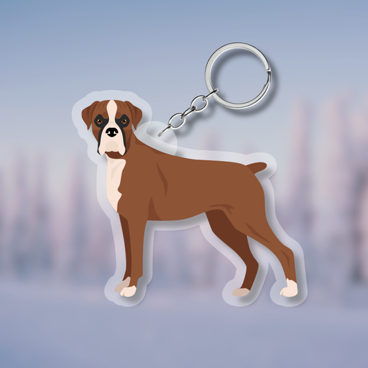 Boxer Dog 2.5in Acrylic Keychain