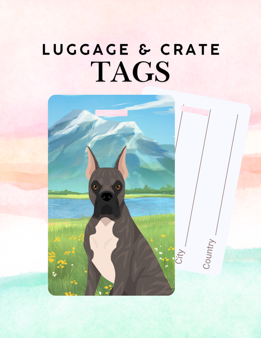 Boxer Dog Metal Luggage/ Crate Tag