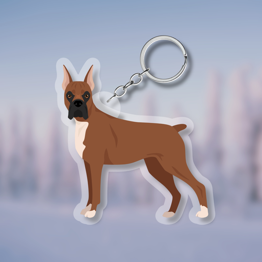 Boxer Dog 2.5in Acrylic Keychain