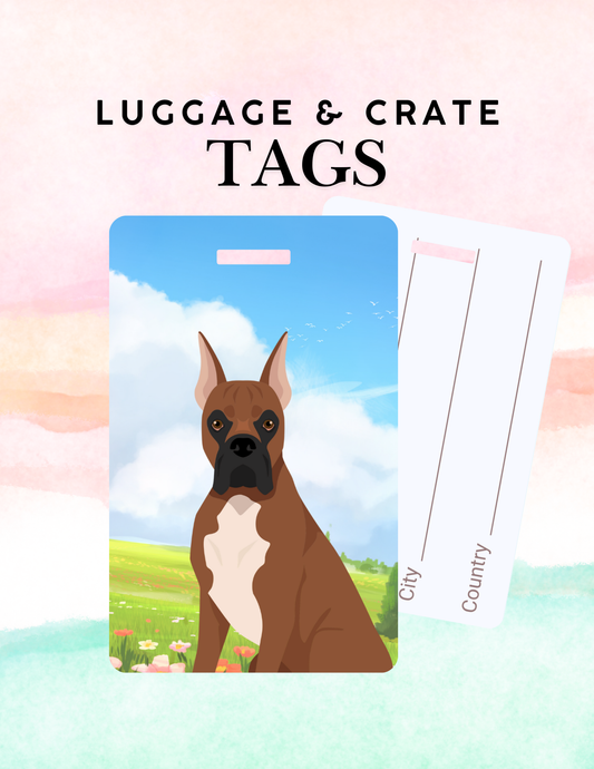 Boxer Dog Metal Luggage/ Crate Tag