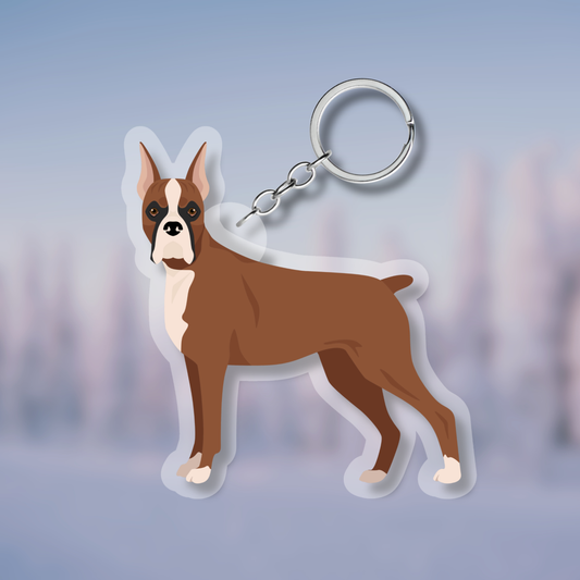 Boxer Dog 2.5in Acrylic Keychain