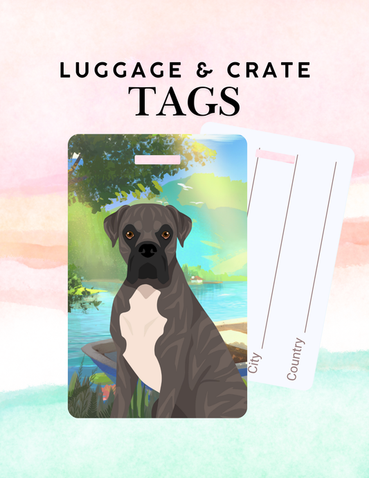 Boxer Dog Metal Luggage/ Crate Tag