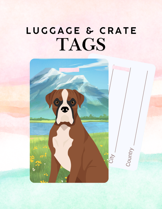 Boxer Dog Metal Luggage/ Crate Tag