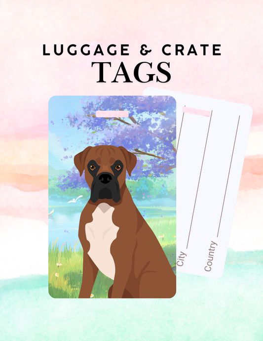 Boxer Dog Metal Luggage/ Crate Tag