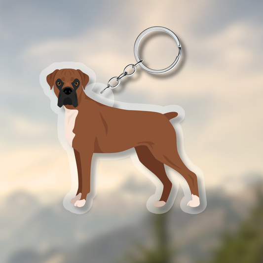 Boxer Dog 2.5in Acrylic Keychain