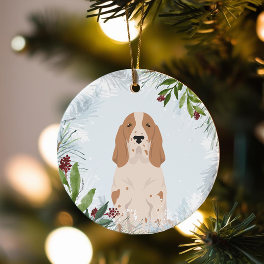Bracco Italiano Dog Ceramic Christmas Ornaments