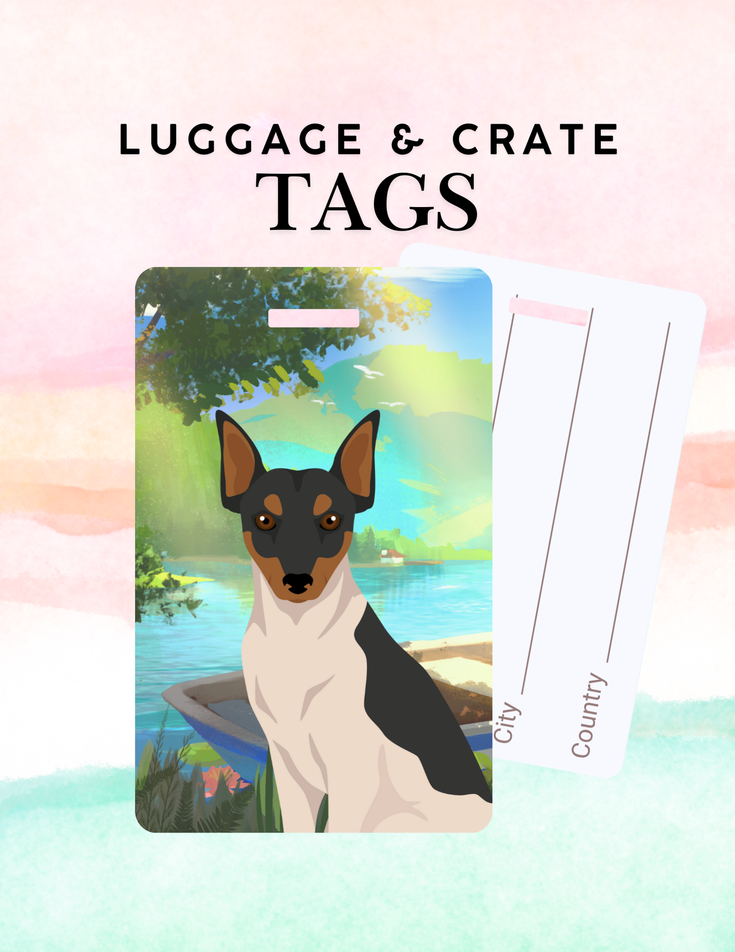 Brazilian Terrier Dog Metal Luggage/ Crate Tag