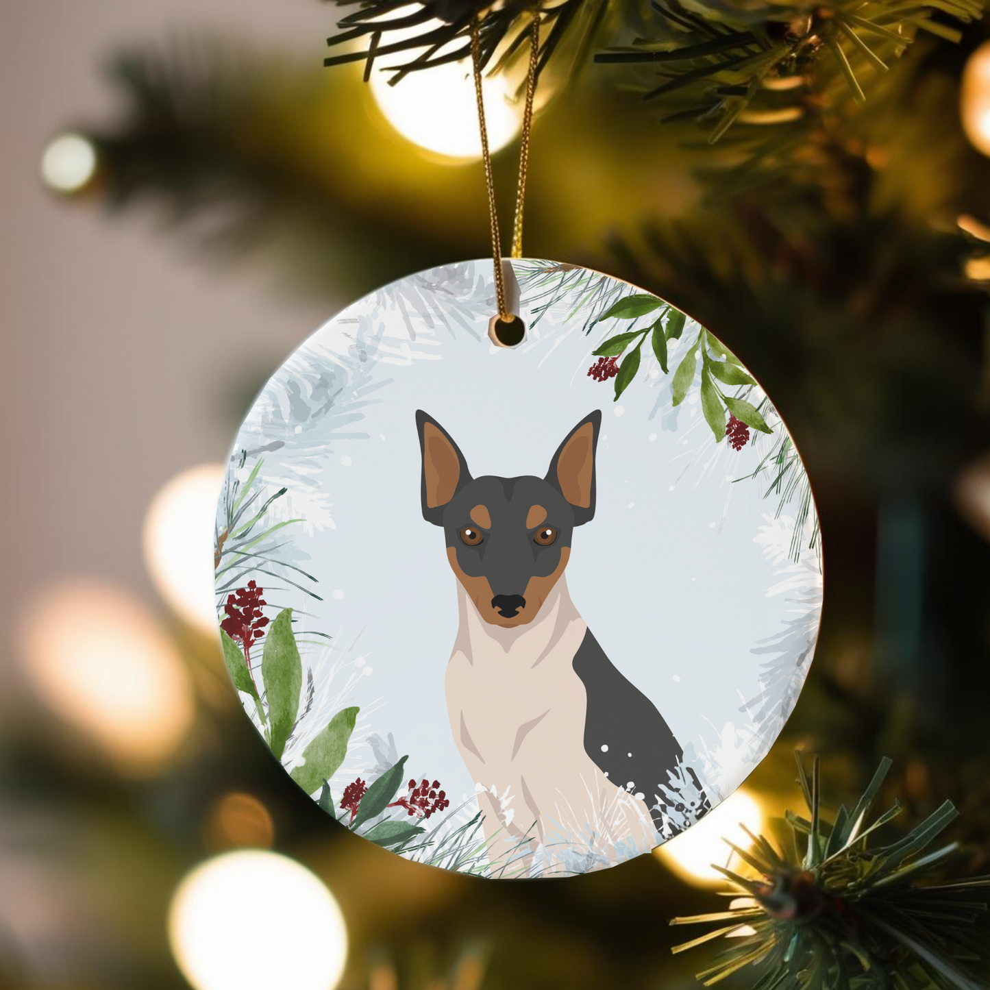 Brazilian Terrier Dog Ceramic Christmas Ornaments