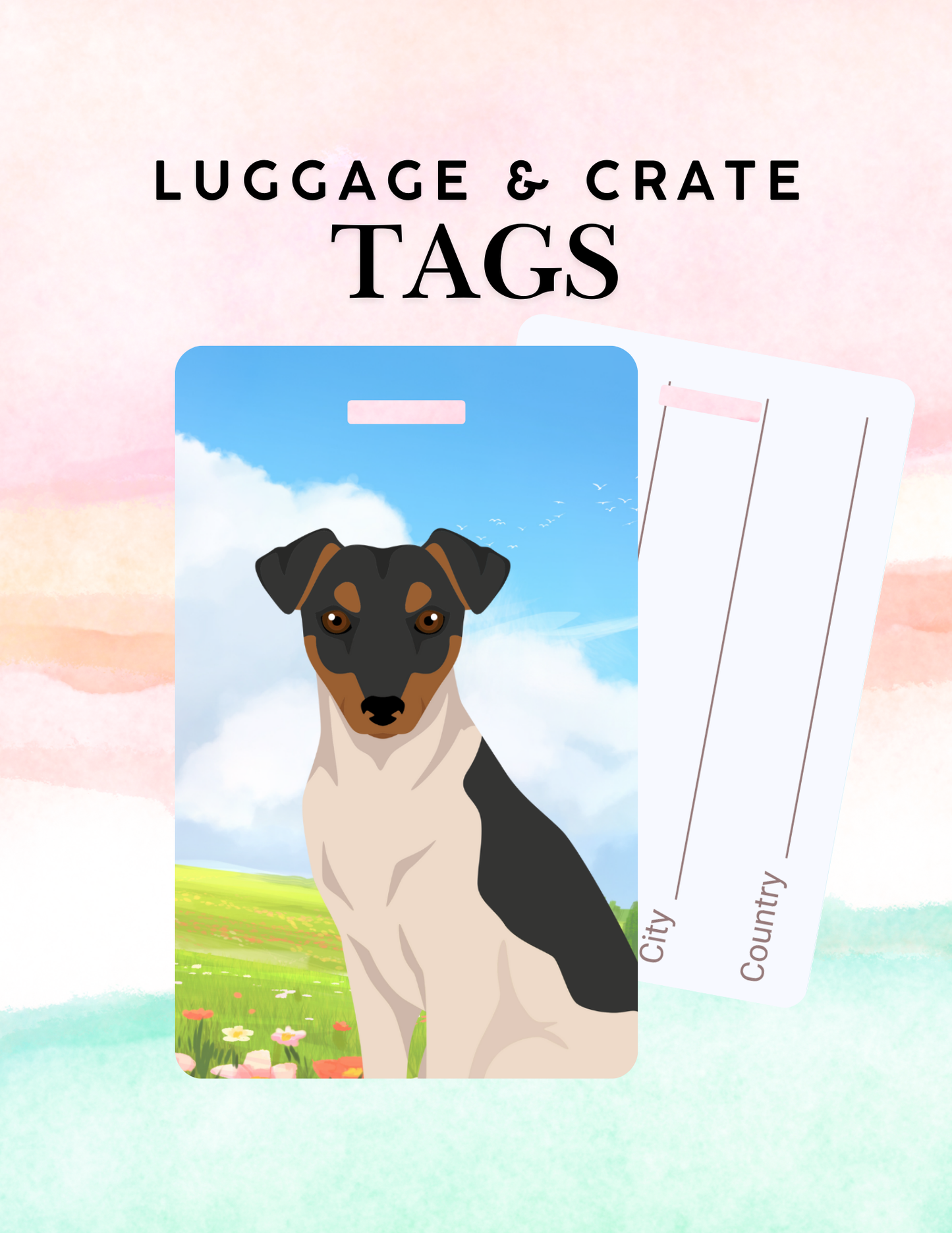 Brazilian Terrier Dog Metal Luggage/ Crate Tag