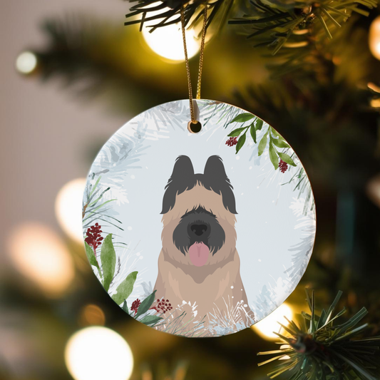 Briard Dog Ceramic Christmas Ornaments