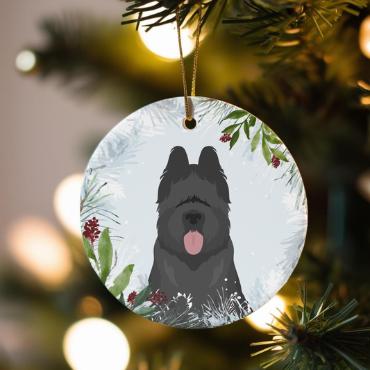 Briard Dog Ceramic Christmas Ornaments