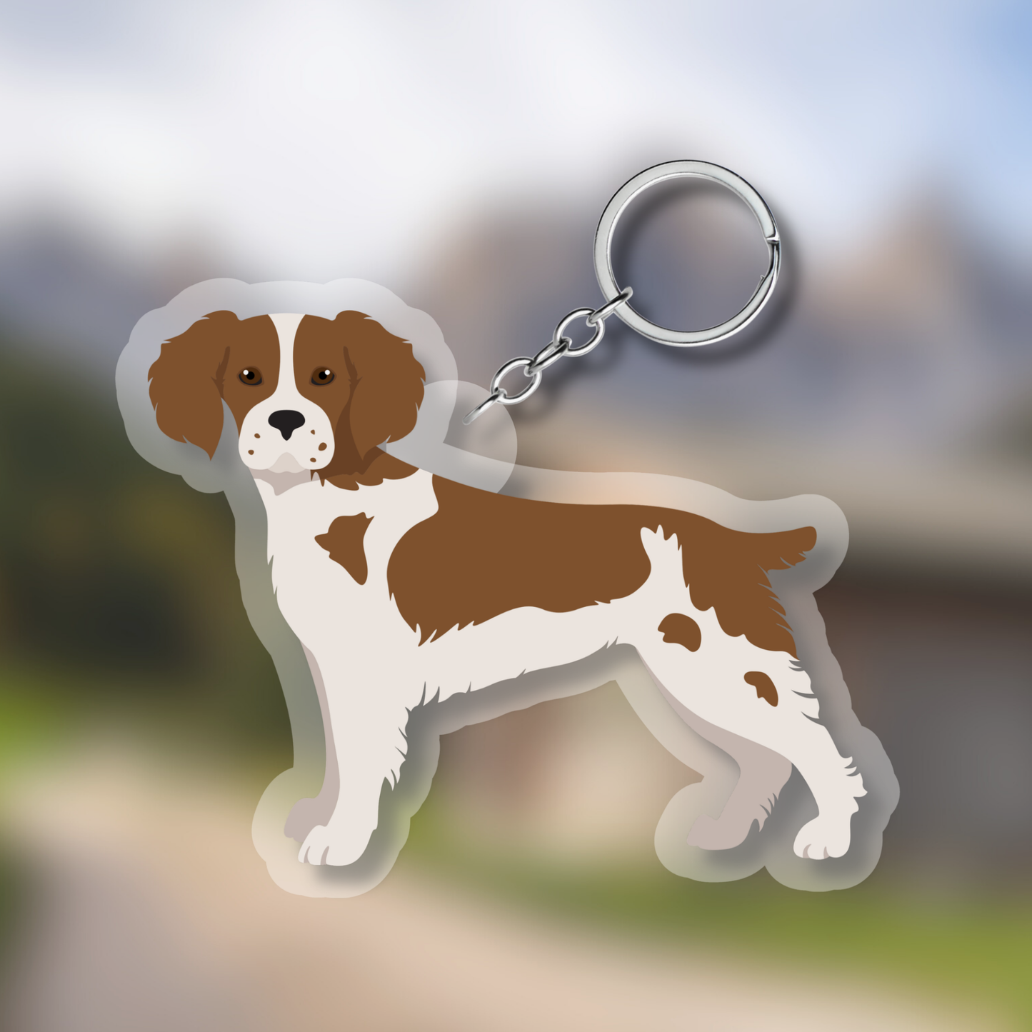 Brittany Dog 2.5in Acrylic Keychain