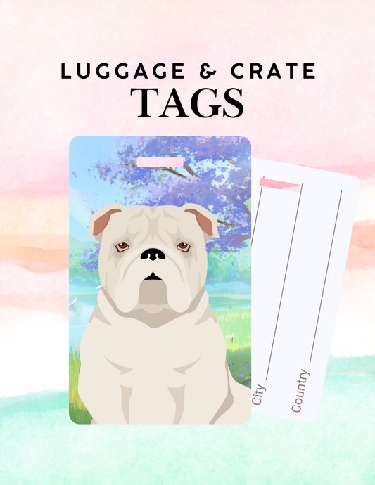 Bulldog Dog Metal Luggage/ Crate Tag
