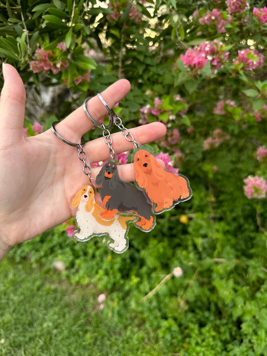 English Cocker Spaniel Dog 2.5in Acrylic Keychain