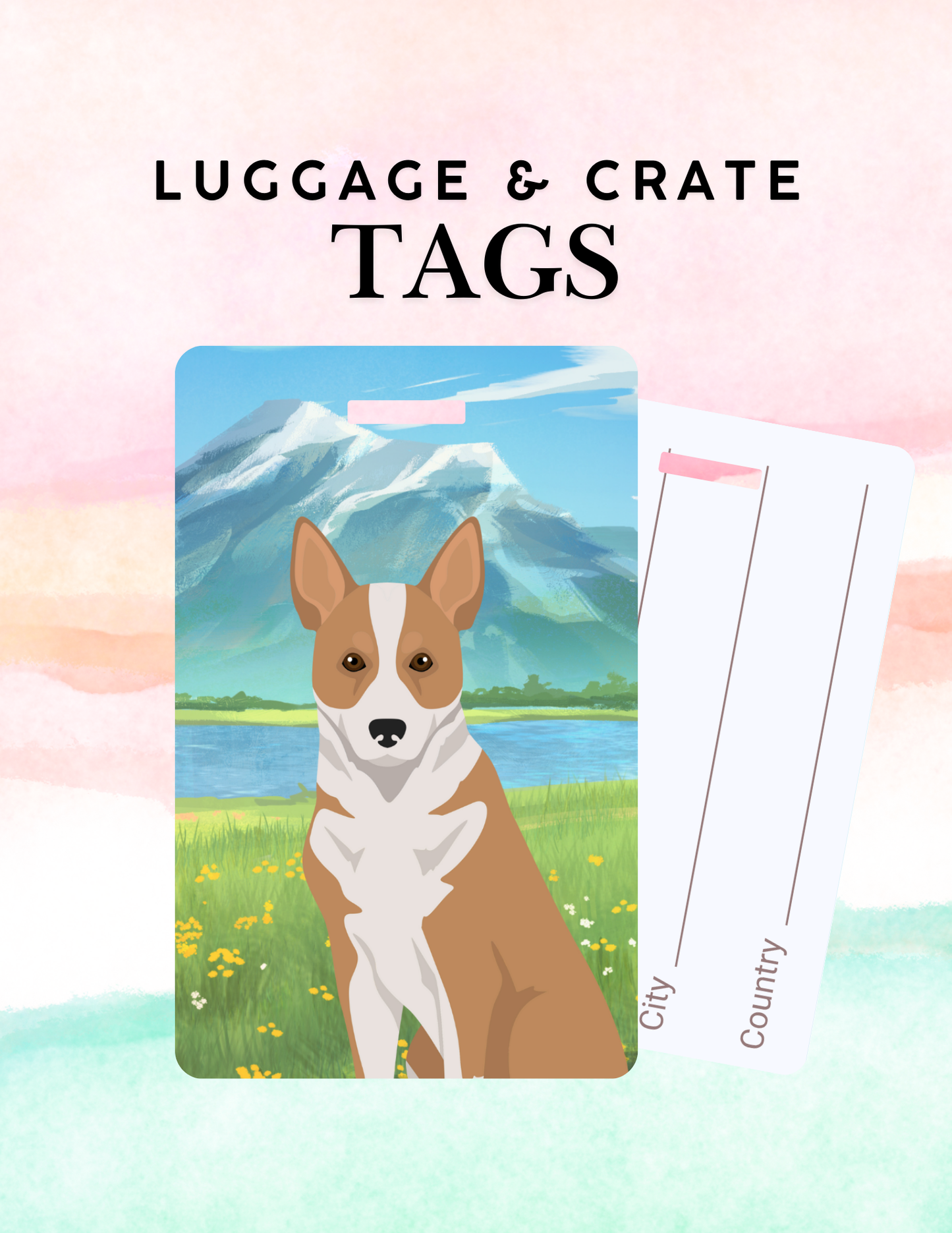Canaan Dog Dog Metal Luggage/ Crate Tag