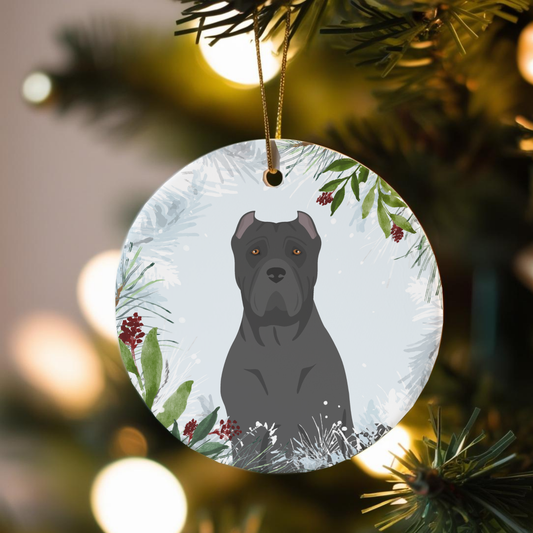 Cane Corso Dog Ceramic Christmas Ornaments
