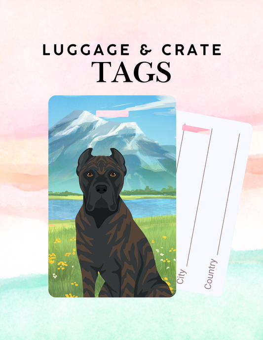 Cane Corso Dog Metal Luggage/ Crate Tag