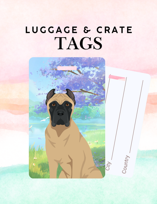 Cane Corso Dog Metal Luggage/ Crate Tag