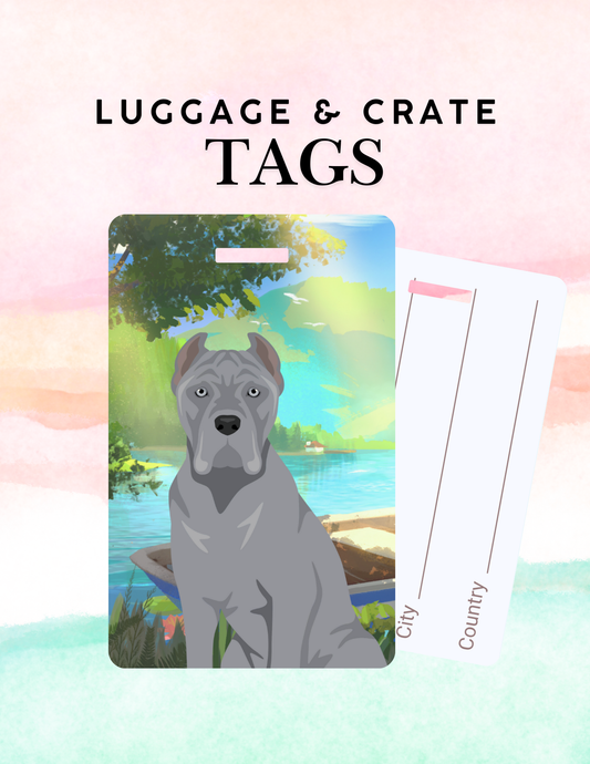 Cane Corso Dog Metal Luggage/ Crate Tag
