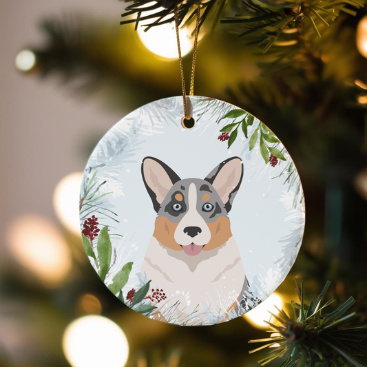 Cardigan Welsh Corgi Dog Ceramic Christmas Ornaments