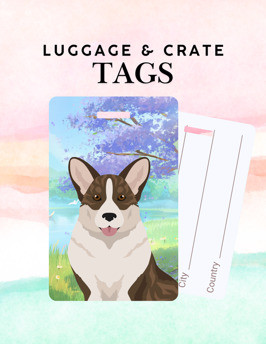 Cardigan Welsh Corgi Dog Metal Luggage/ Crate Tag