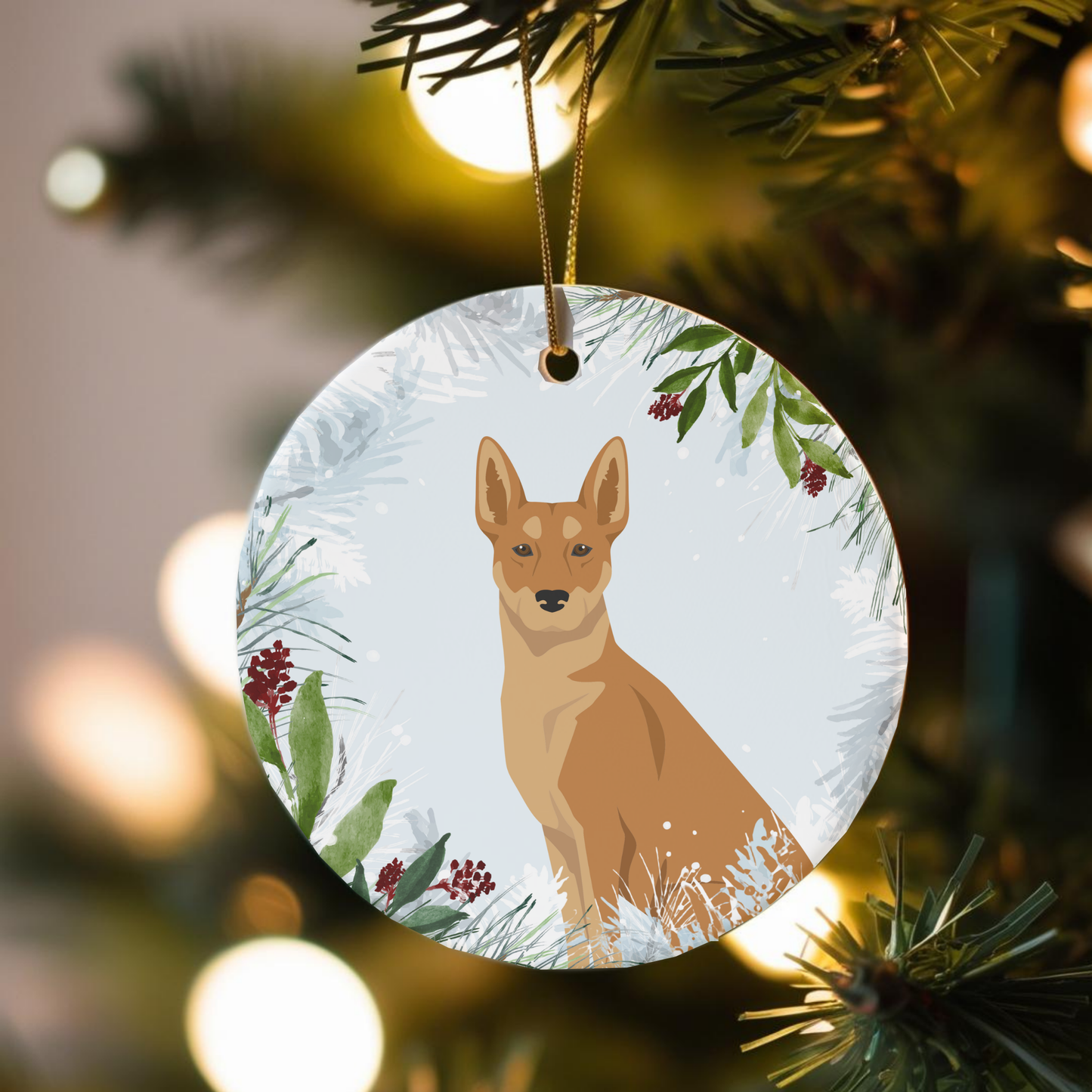 Carolina Dog Dog Ceramic Christmas Ornaments
