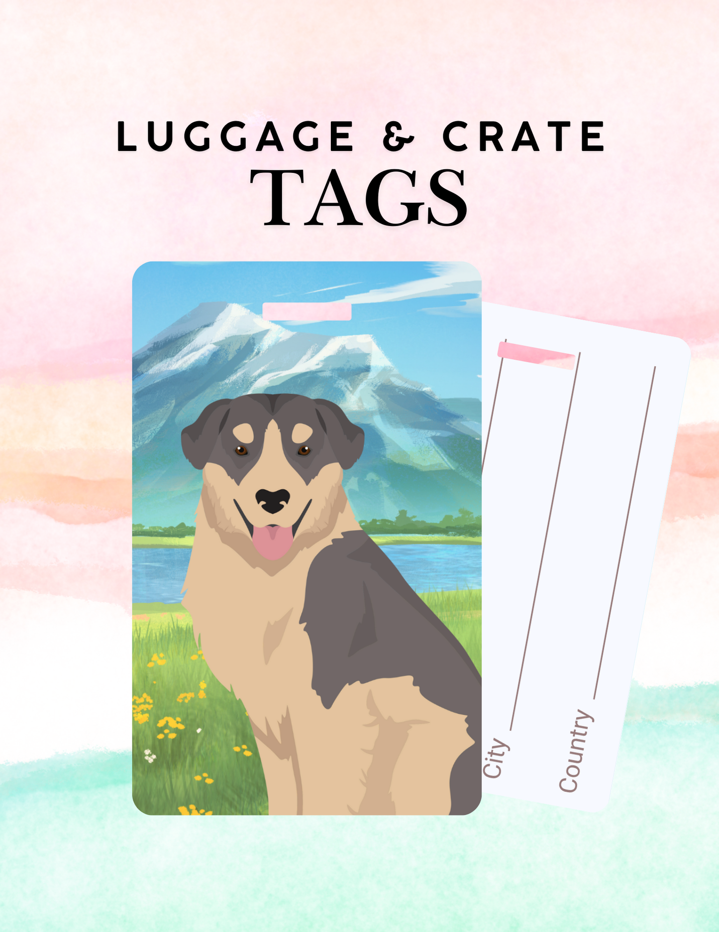 Carpathian Shepherd Dog Metal Luggage/ Crate Tag