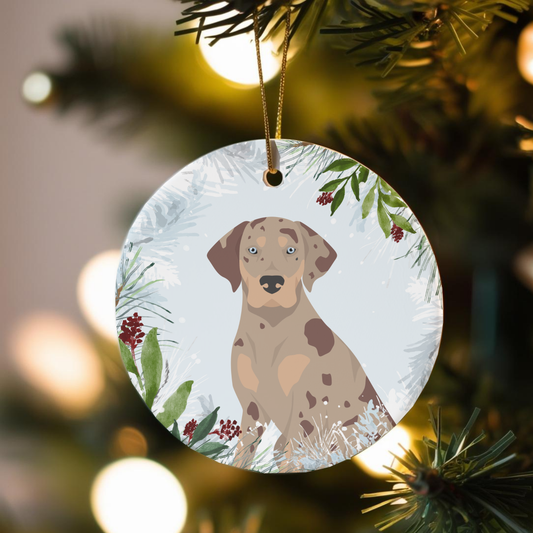 Catahoula Leopard Dog Dog Ceramic Christmas Ornaments