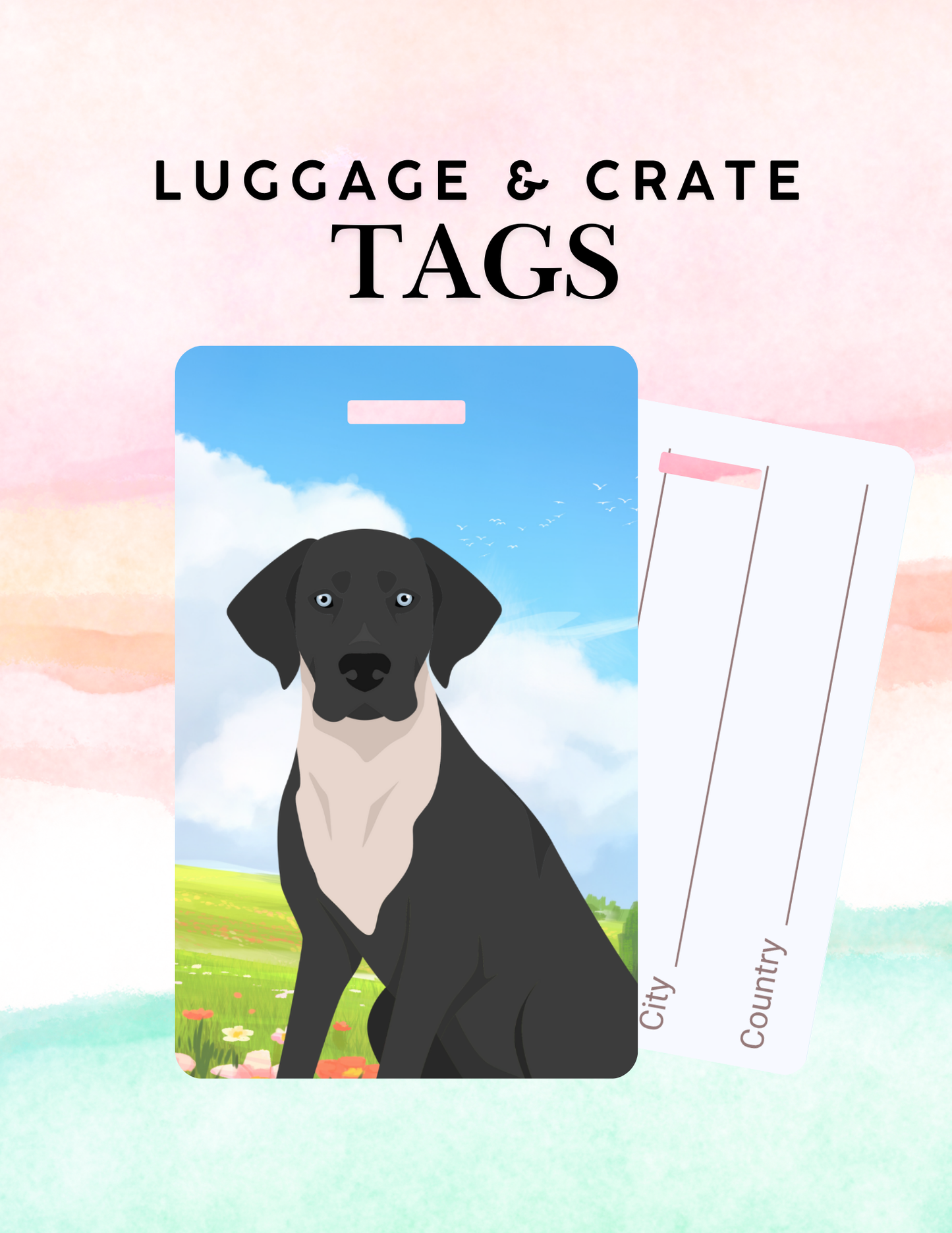 Catahoula Leopard Dog Metal Luggage/ Crate Tag