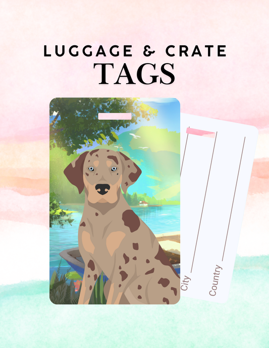 Catahoula Leopard Dog Metal Luggage/ Crate Tag