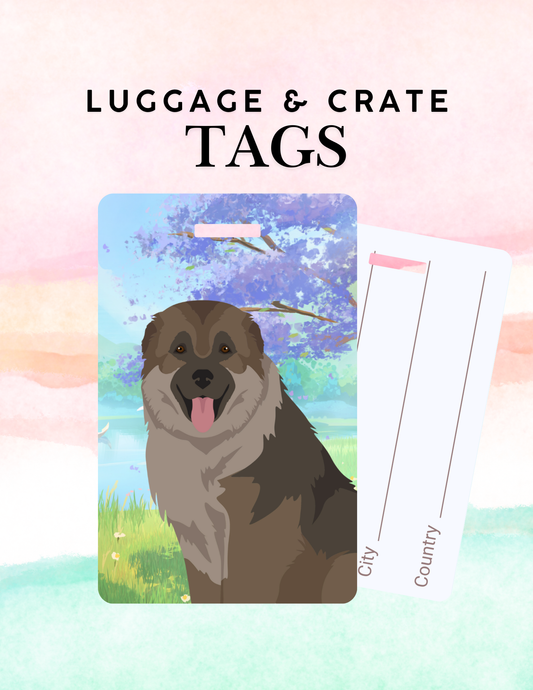 Caucasian Shepherd Dog Metal Luggage/ Crate Tag