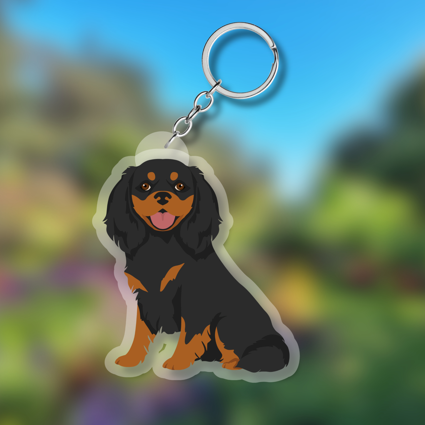 Cavalier King Charles Spaniel Dog 2.5in Acrylic Keychain