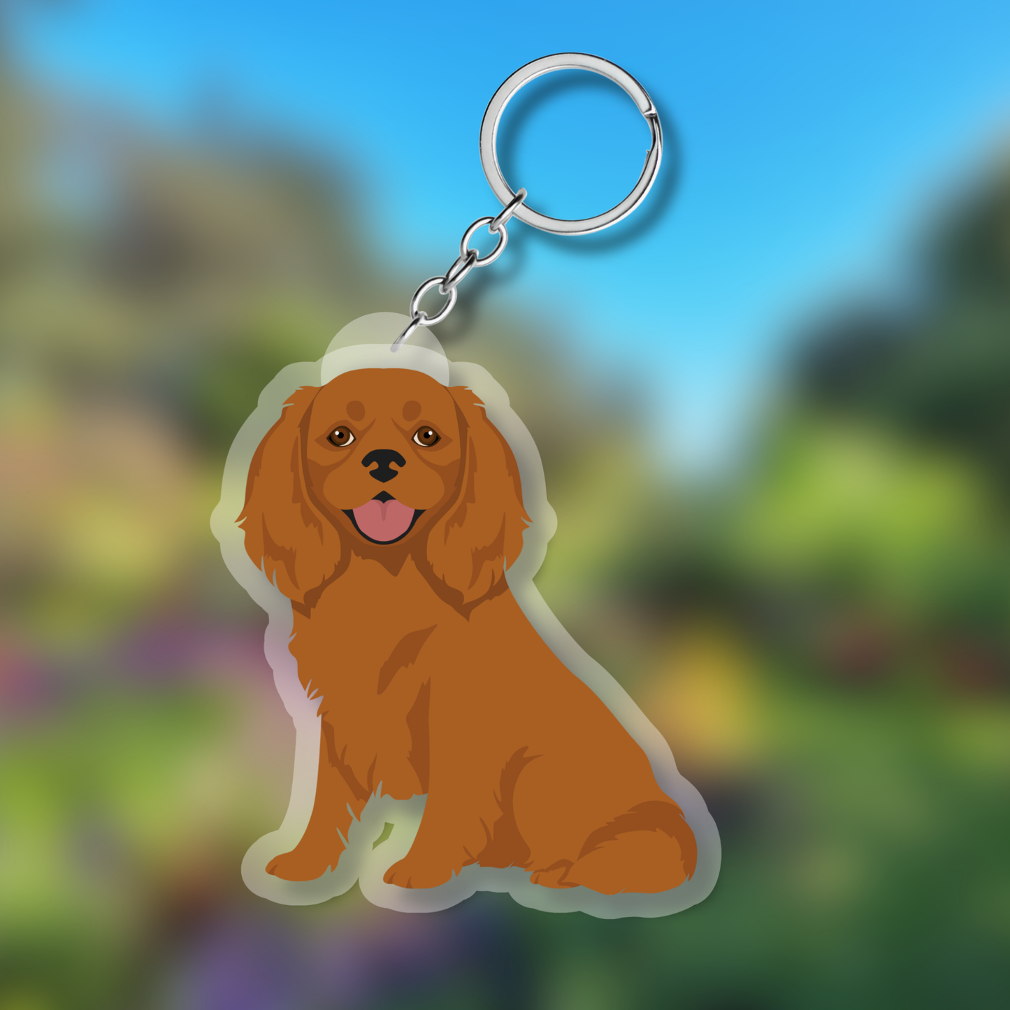 Cavalier King Charles Spaniel Dog 2.5in Acrylic Keychain