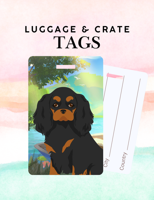 Cavalier King Charles Spaniel Dog Metal Luggage/ Crate Tag