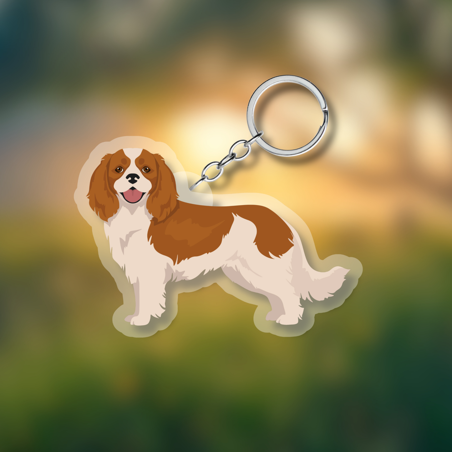Cavalier King Charles Spaniel Dog 2.5in Acrylic Keychain