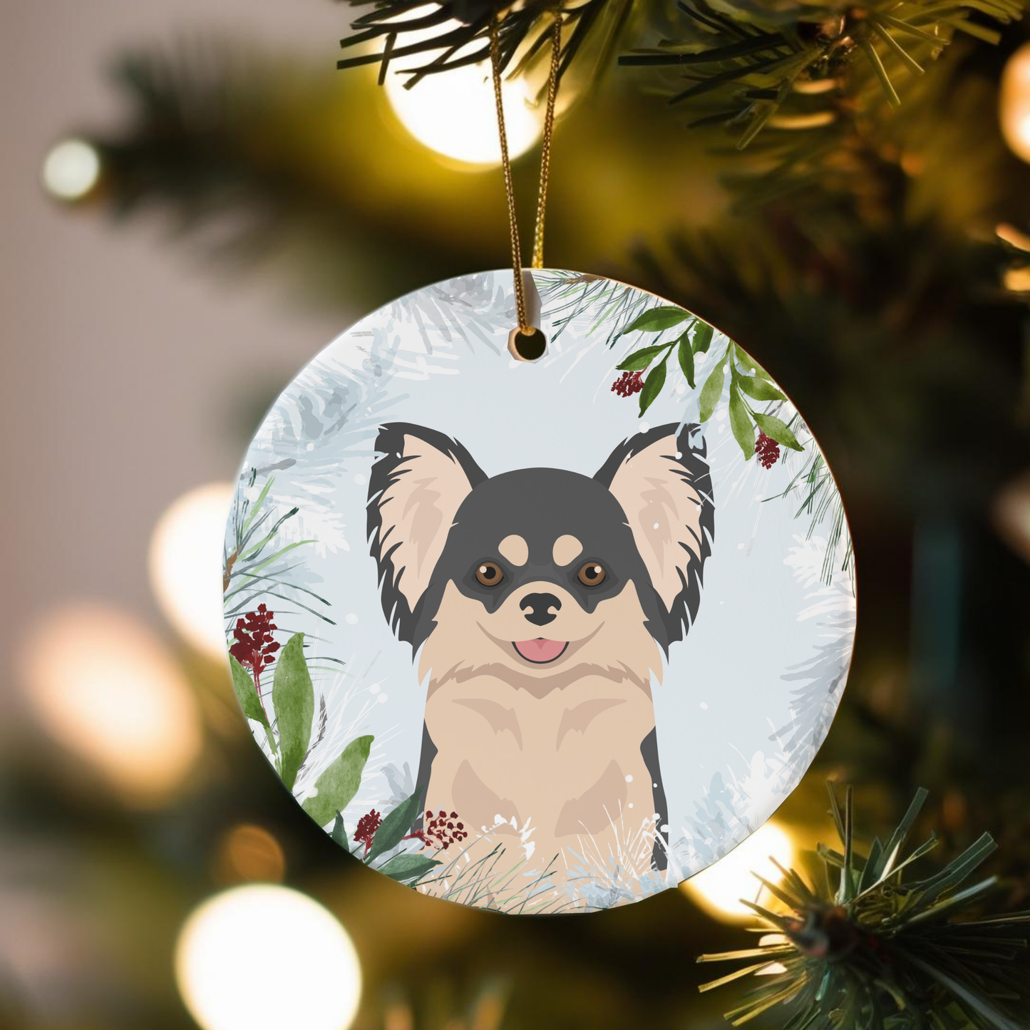 Chihuahua Dog Ceramic Christmas Ornaments