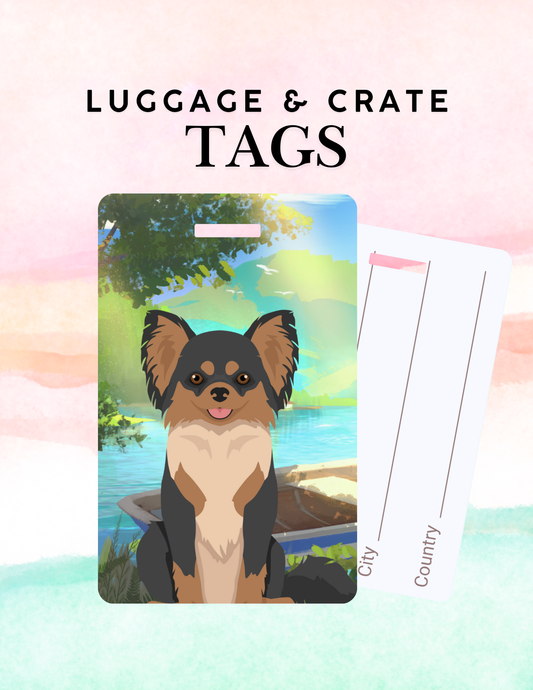 Chihuahua Dog Metal Luggage/ Crate Tag