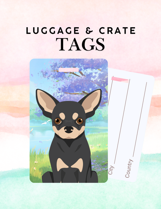 Chihuahua Dog Metal Luggage/ Crate Tag