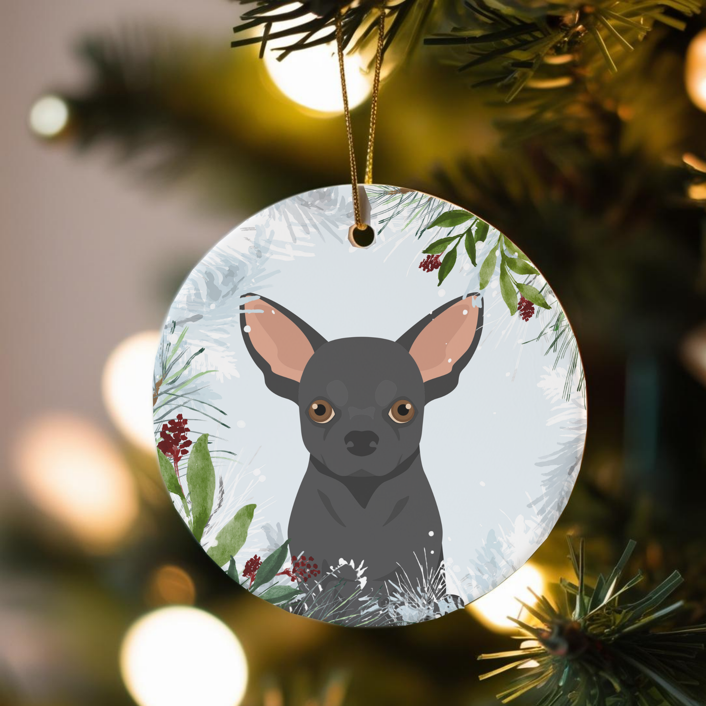 Chihuahua Dog Ceramic Christmas Ornaments