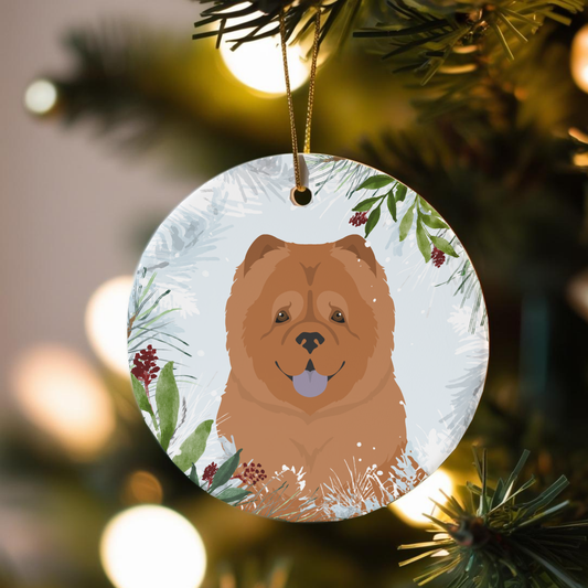 Chow Chow Dog Ceramic Christmas Ornaments