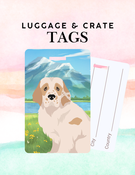 Clumber Spaniel Dog Metal Luggage/ Crate Tag