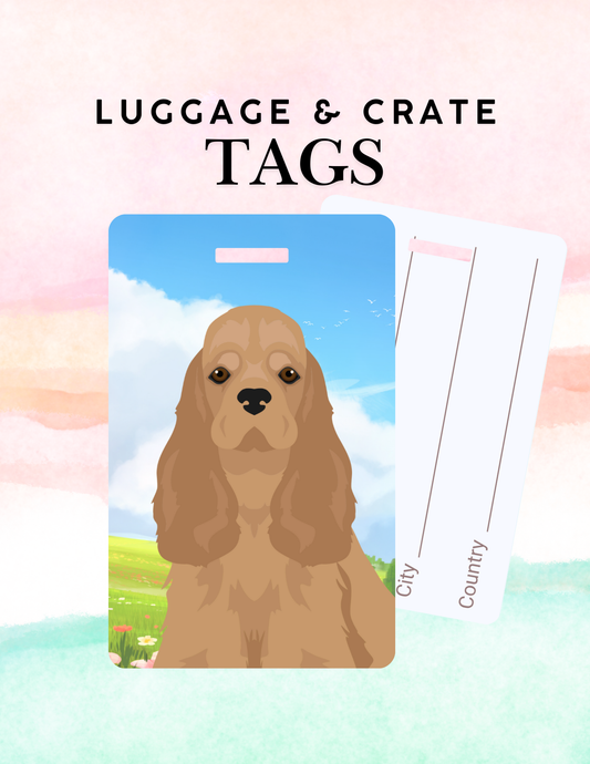 Cocker Spaniel Dog Metal Luggage/ Crate Tag