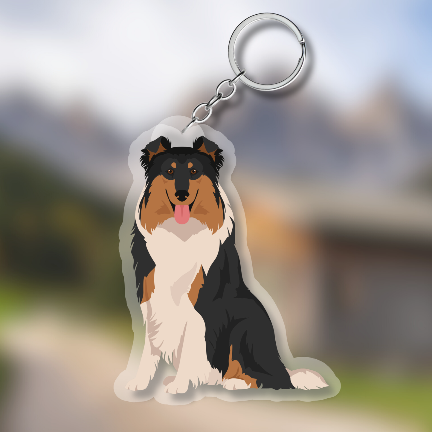 Collie Dog 2.5in Acrylic Keychain