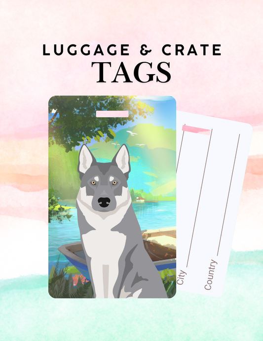 Czechoslovakian Vlcak Dog Metal Luggage/ Crate Tag